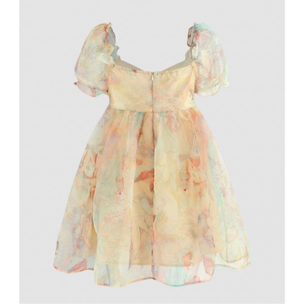 Fairy Puff Sleeve Victorian Empire Waist Tunic Top Dress. Magnificent. XS. Art D